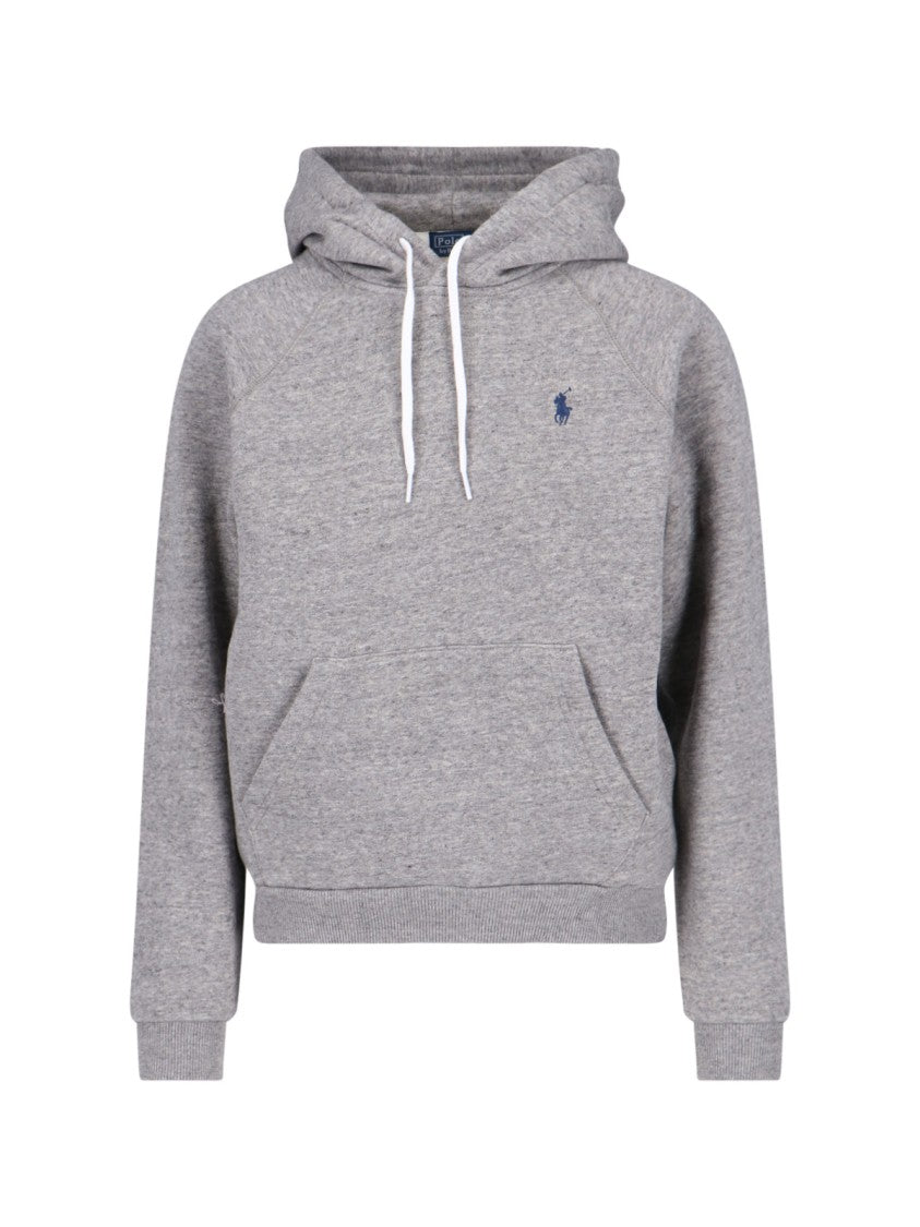 Polo Ralph Lauren Logo Hoodie Sweatshirt – Gray
