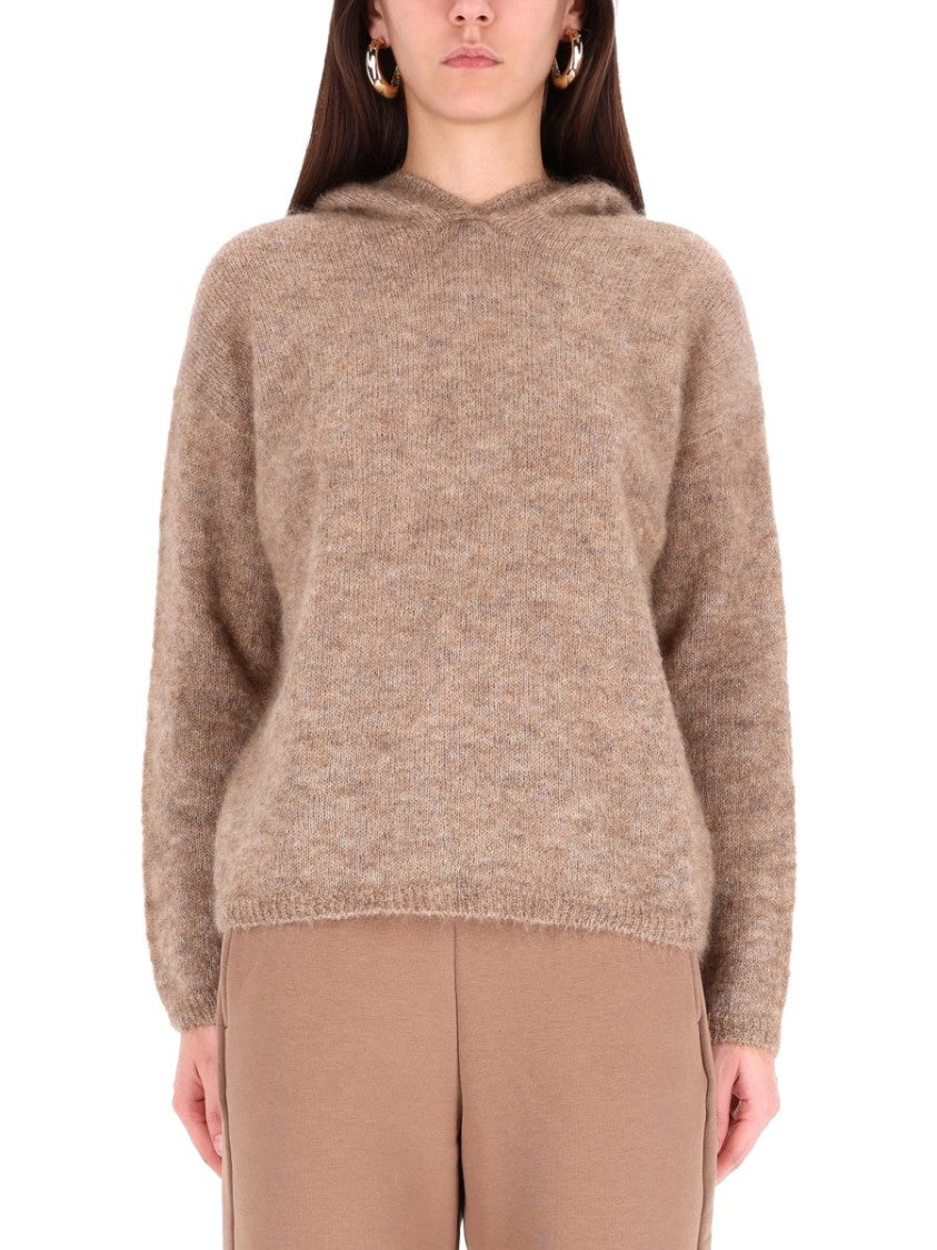 Max Mara Soft Textured Hooded Shirt With Relaxed Fit
