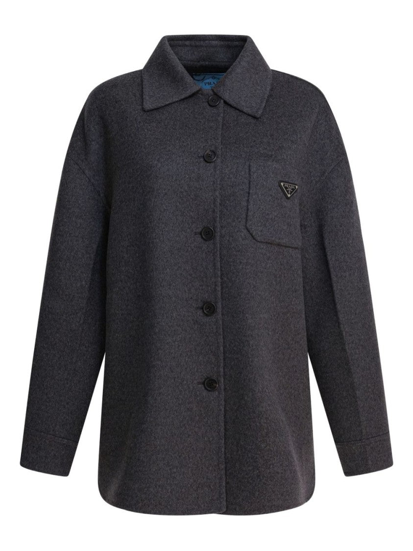 Prada Long-Sleeved Relaxed Fit Shirt With Classic Collar