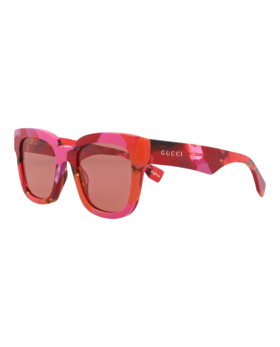 Gucci Square-Frame Recycled Acetate Sunglasses With Vibrant Multicolor Design