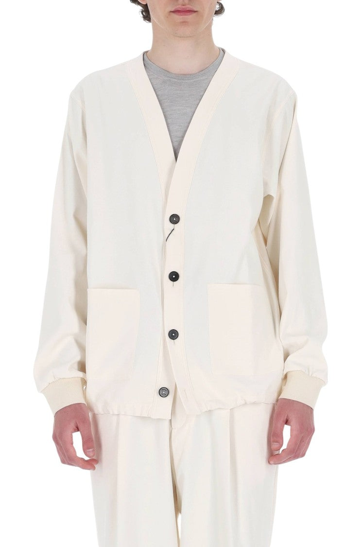 Herno Kimono V-Neck Technical Cardigan Jacket