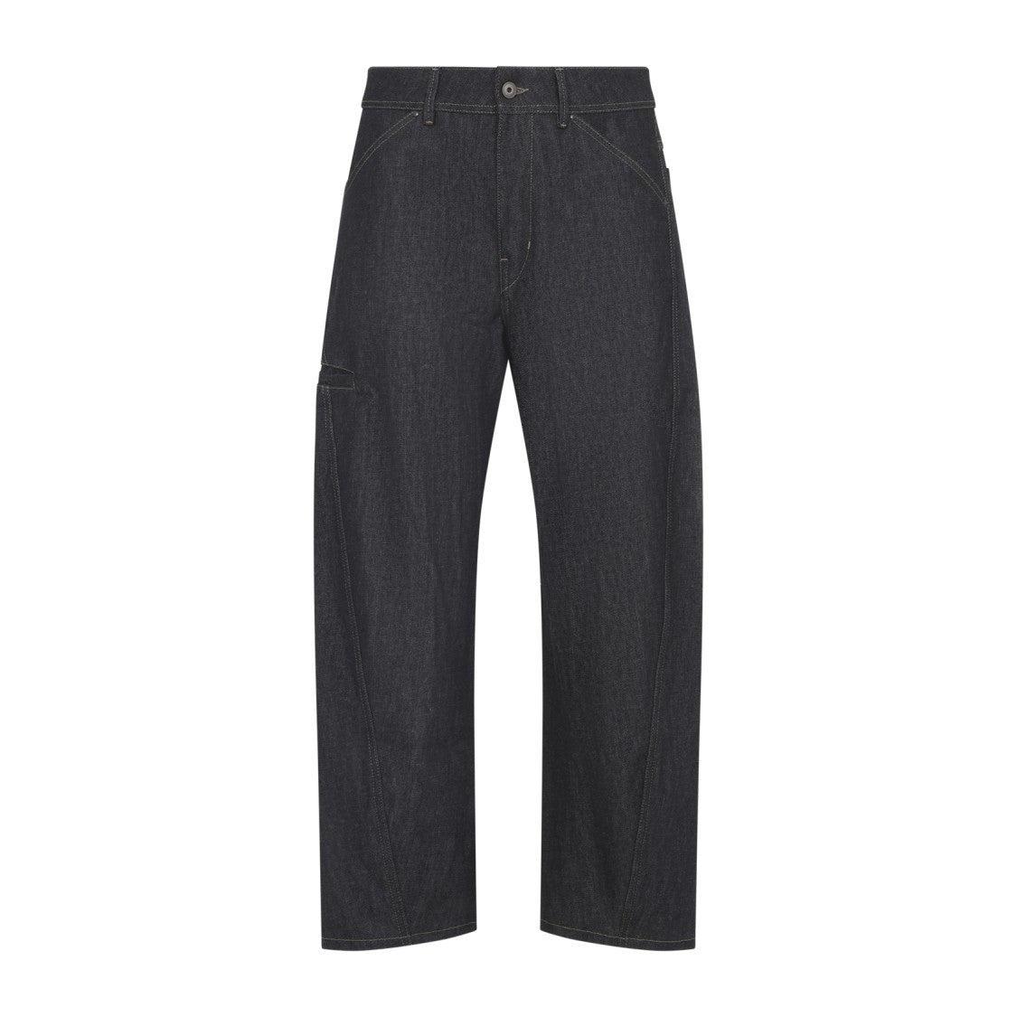 Lemaire High-Waist Straight-Leg Trousers With Contrast Stitching