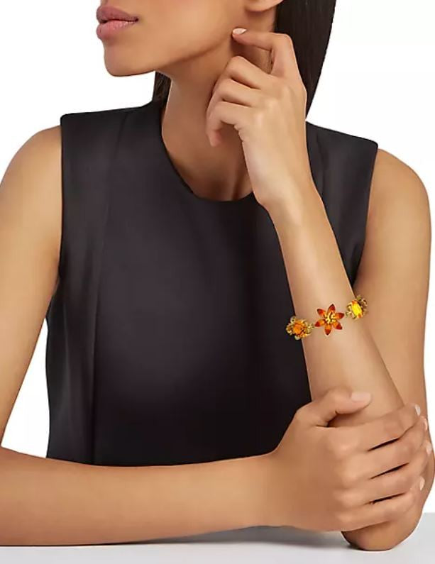 Oscar De La Renta Crystal Flower Bracelet