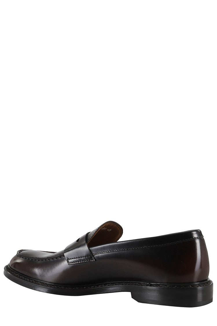 Doucal's Polished Leather Penny Loafers