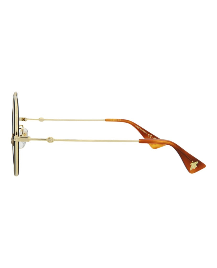 Gucci Round-Frame Metal Sunglasses