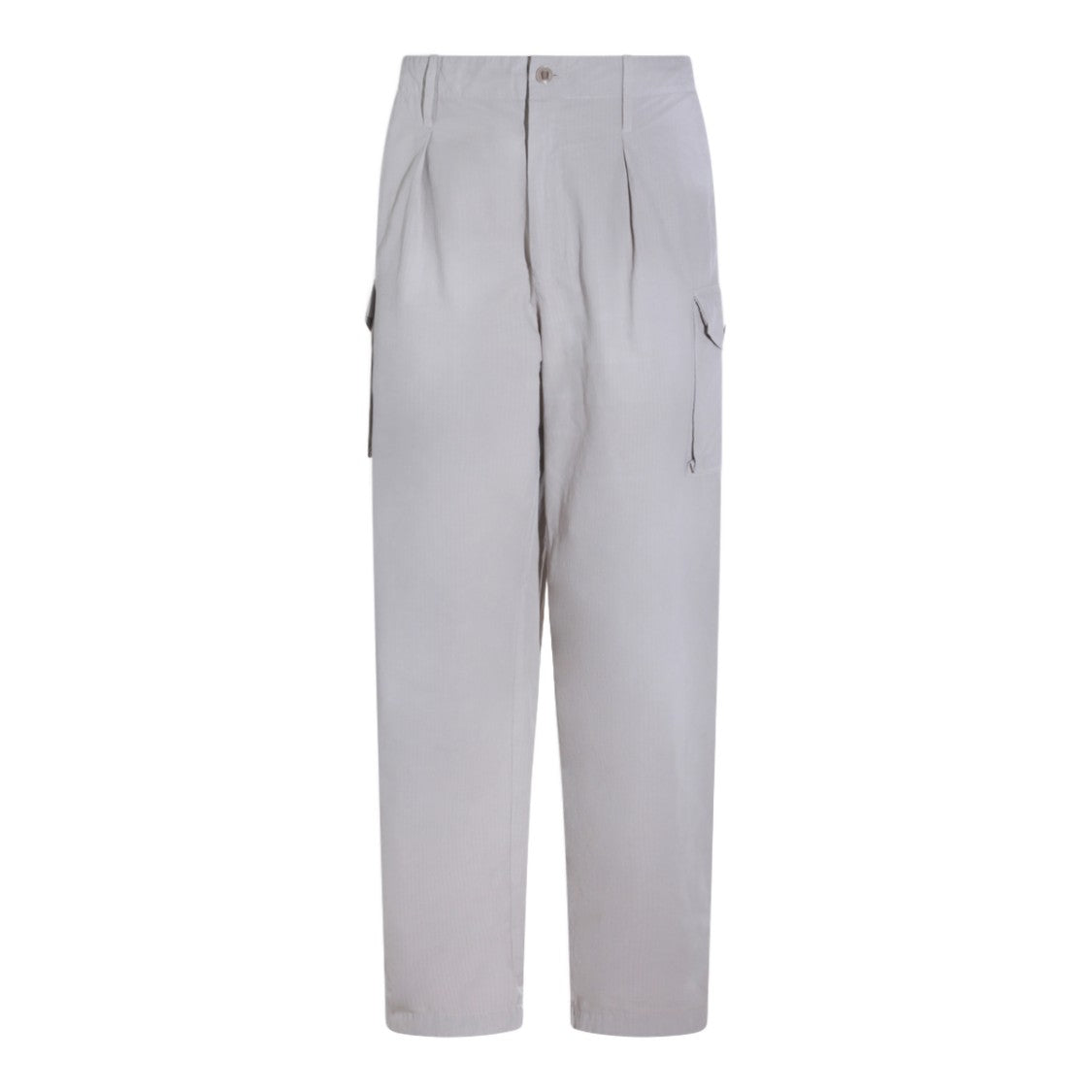Maison Margiela Relaxed Fit Beige Trousers With Pinstripe Texture