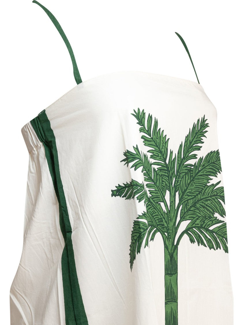 Tallulah Maxi Dress With Green Palm Tree Graphic