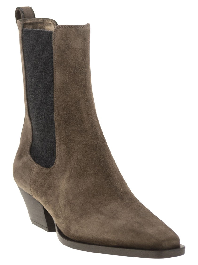 Brunello Cucinelli Texan Suede Ankle Boot