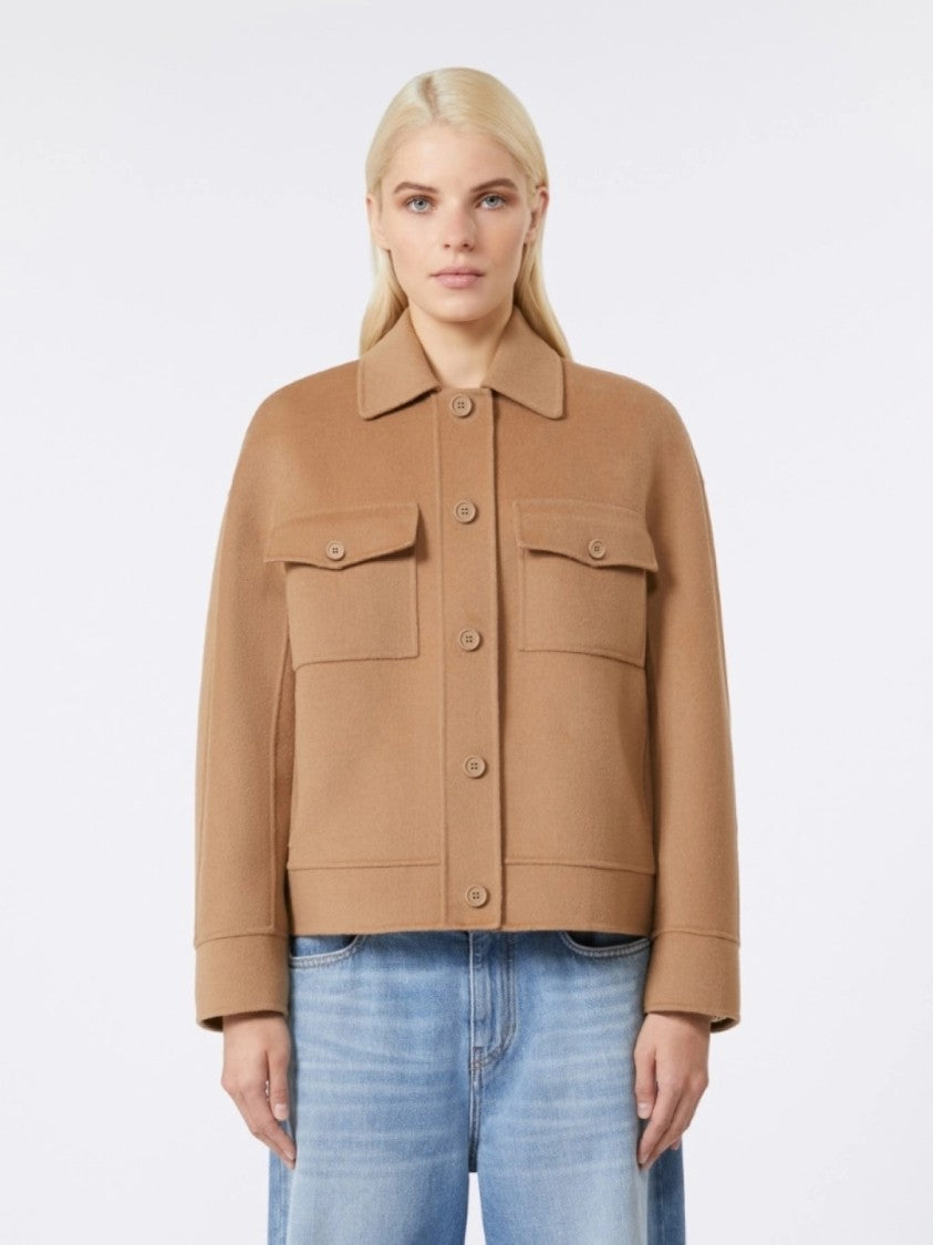 Max Mara Structured Camel Fiero Jacket With Flap Pockets
