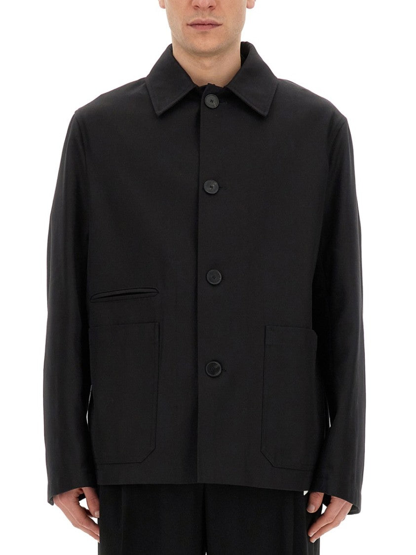 Lanvin Black Workwear Jacket With Classic Collar