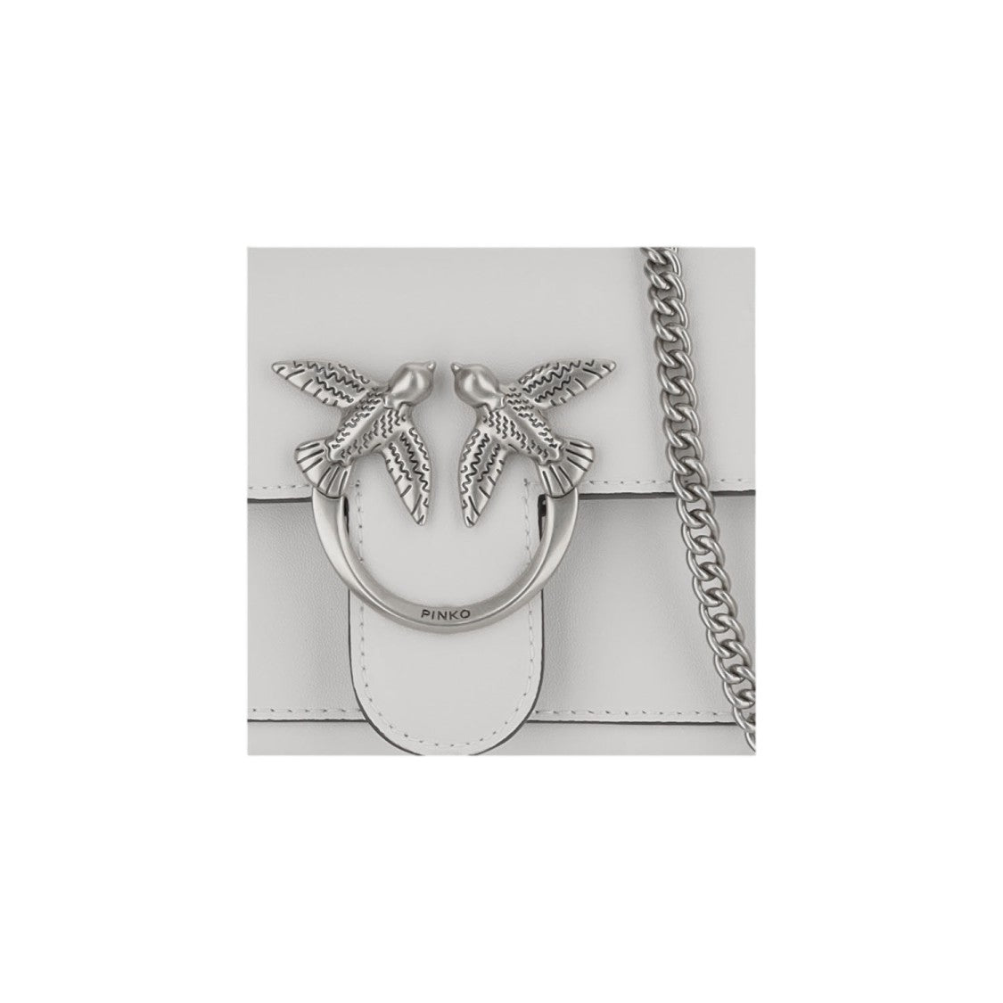 Pinko Love Simply White Leather Chain Wallet