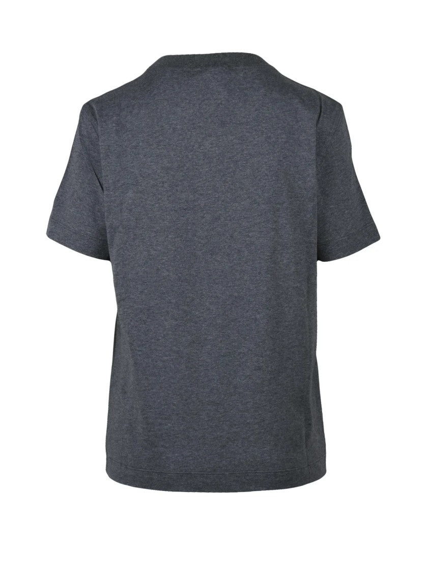 Brunello Cucinelli Grey Cotton Women T-Shirt