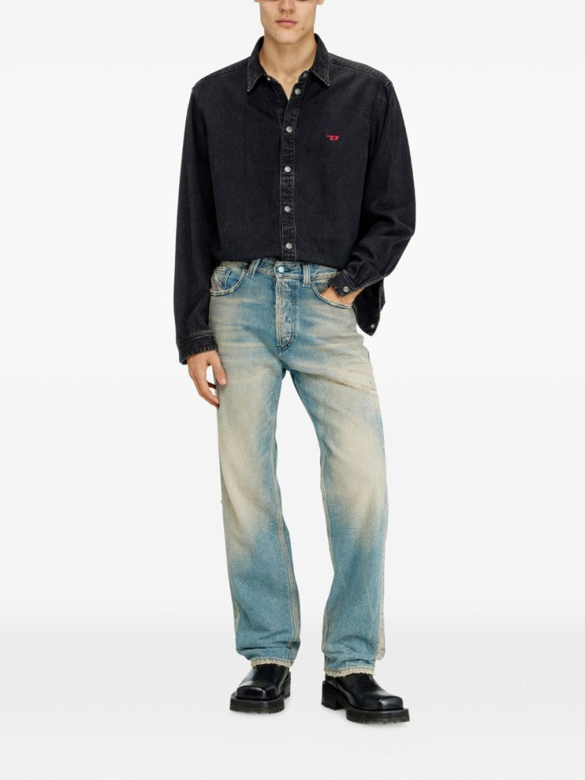 Diesel Blue Regular Fit Low-Crotch Jeans