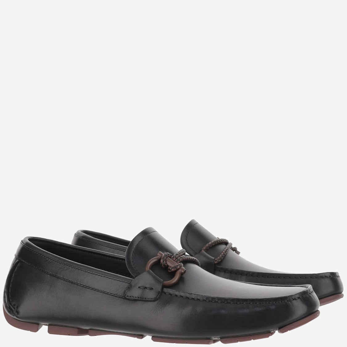 Salvatore Ferragamo Gancini Ornamented Driver Loafers