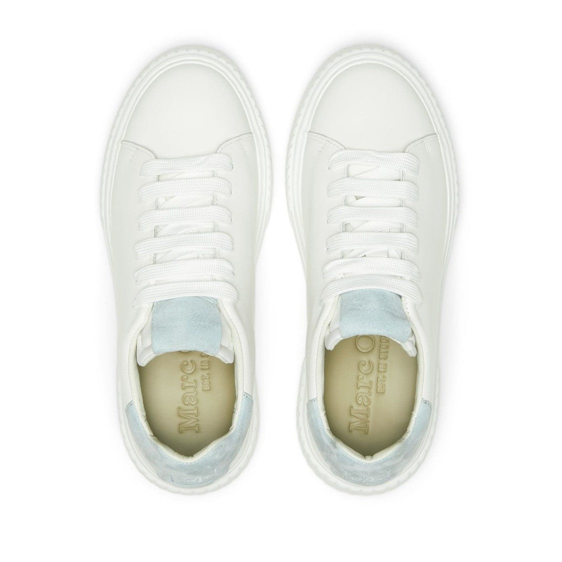 Marc O'polo White Svea Minimalist Textured Sole Leather Sneakers