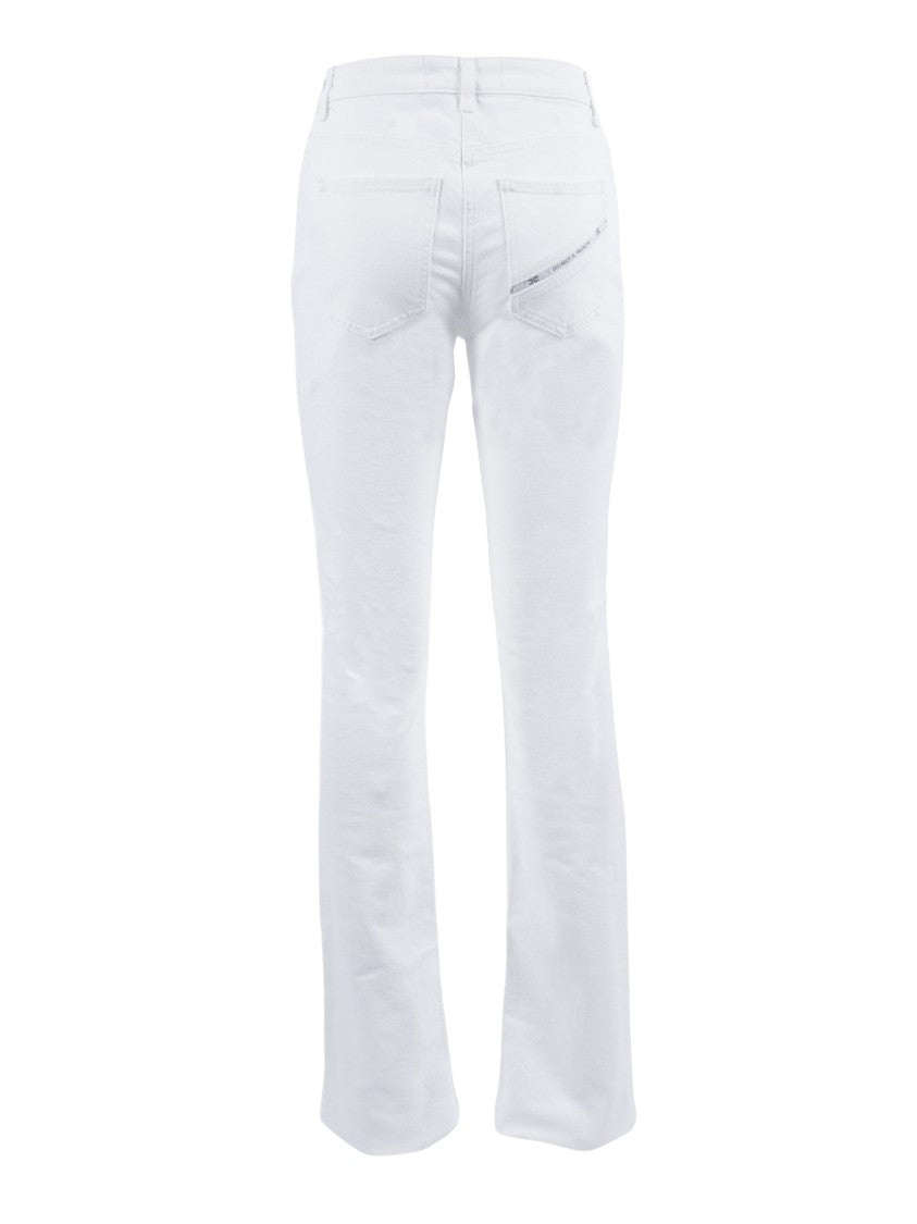 Elisabetta Franchi Flared White Five Pocket Jeans