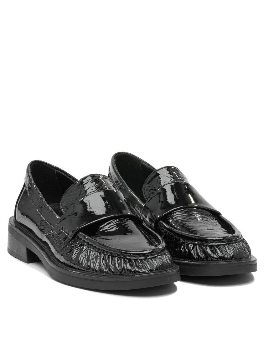 Strategia Glossy Leather Penny Loafers With Rubber Sole