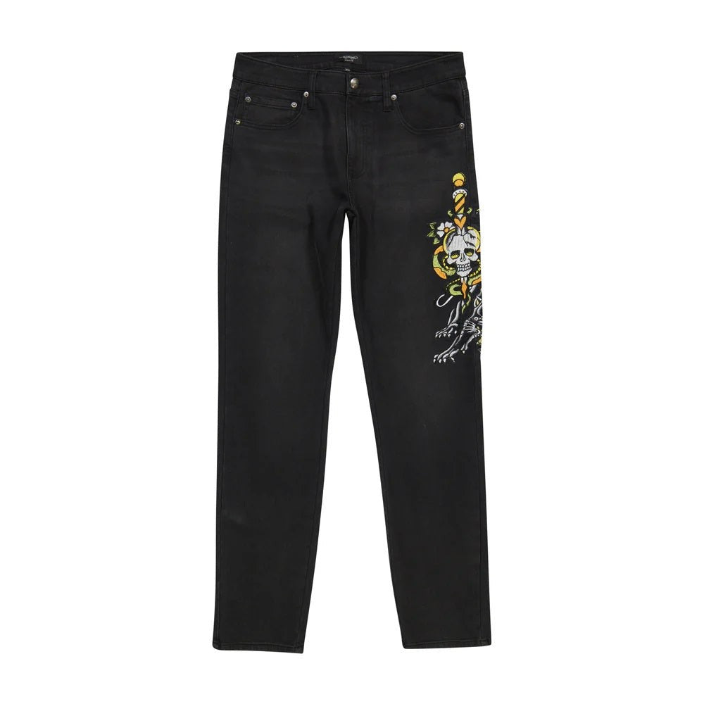 Ed Hardy Dagger Skull Slim Taper Jean - Mehd8301s-4