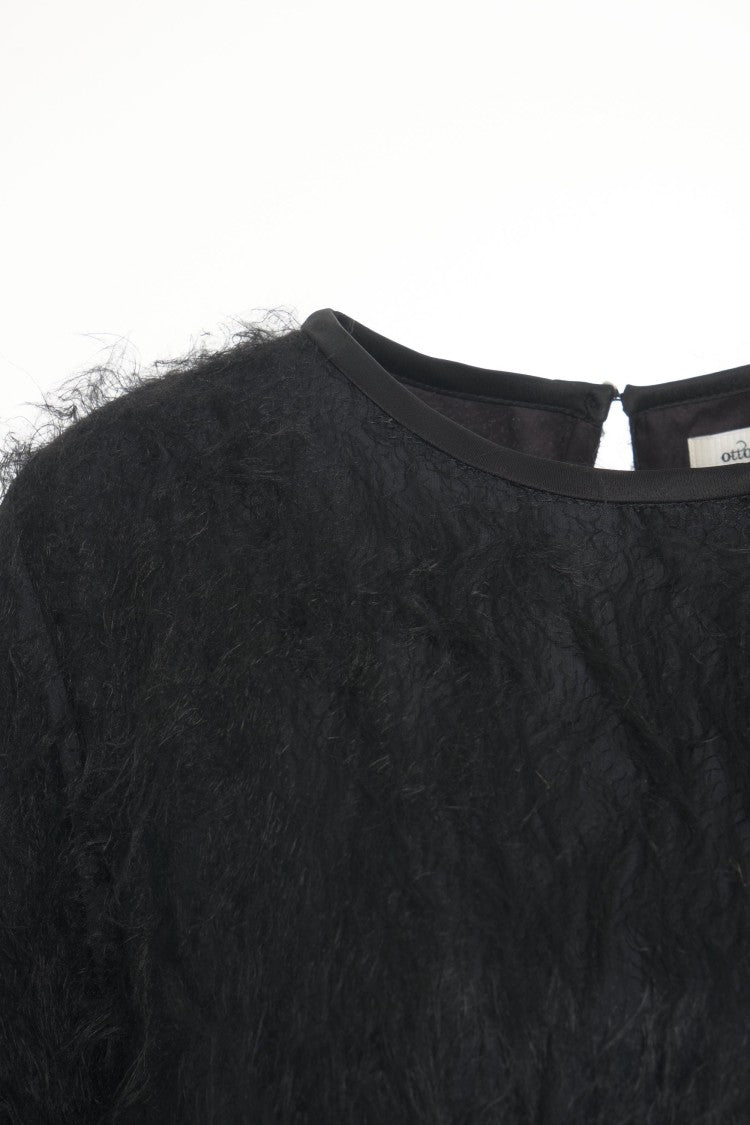 Ottod'ame Fringe-Embellished Textured Top With Artistic Appeal