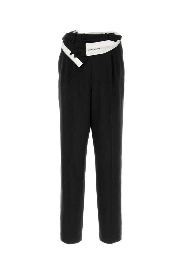 Magliano Black Wool Wide-Leg Link Pant