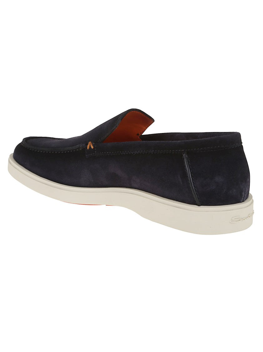 Santoni Blue Leather Santoni Loafers