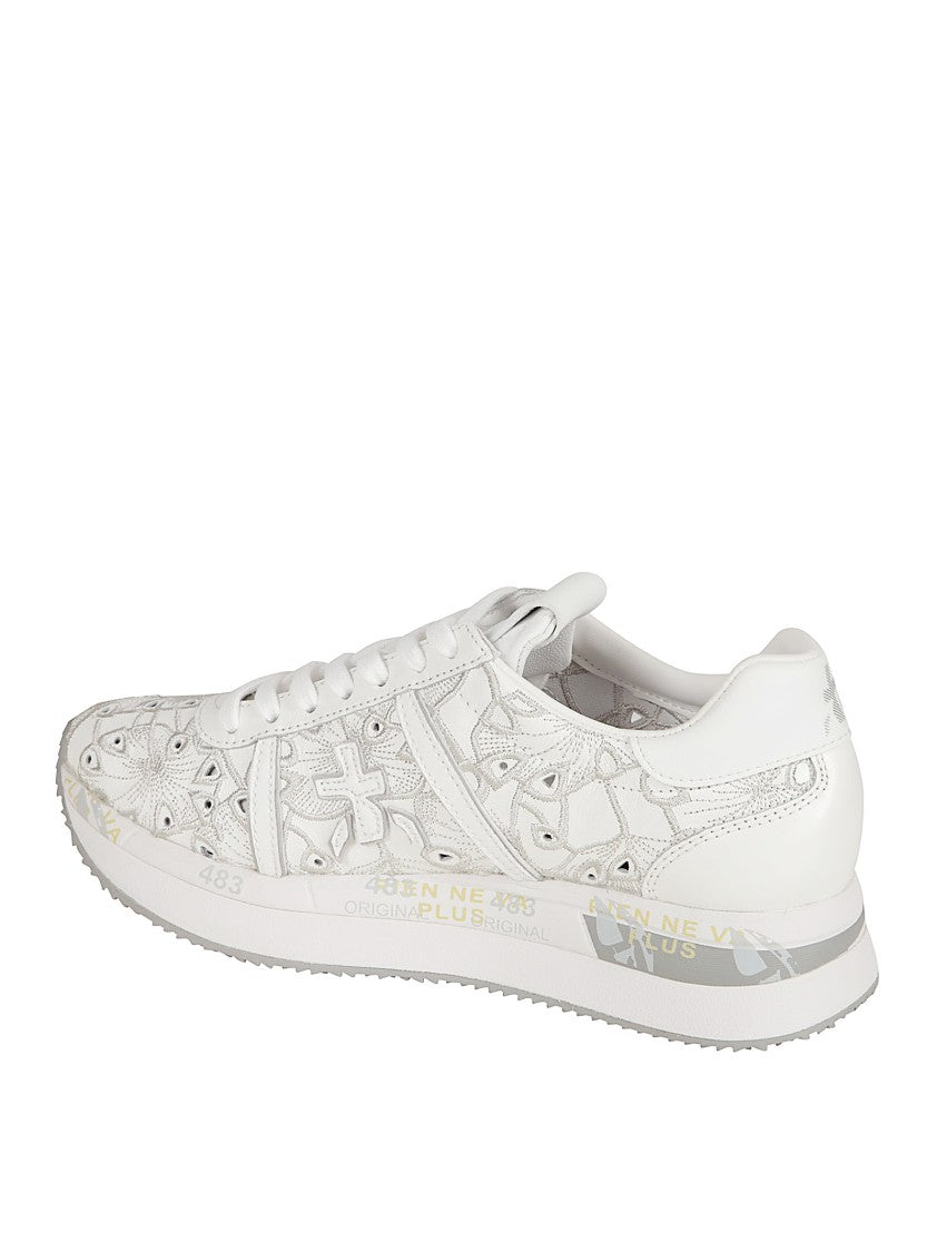Premiata Kangaroo Leather Sneakers With Intricate Patterns And Glossy Accents