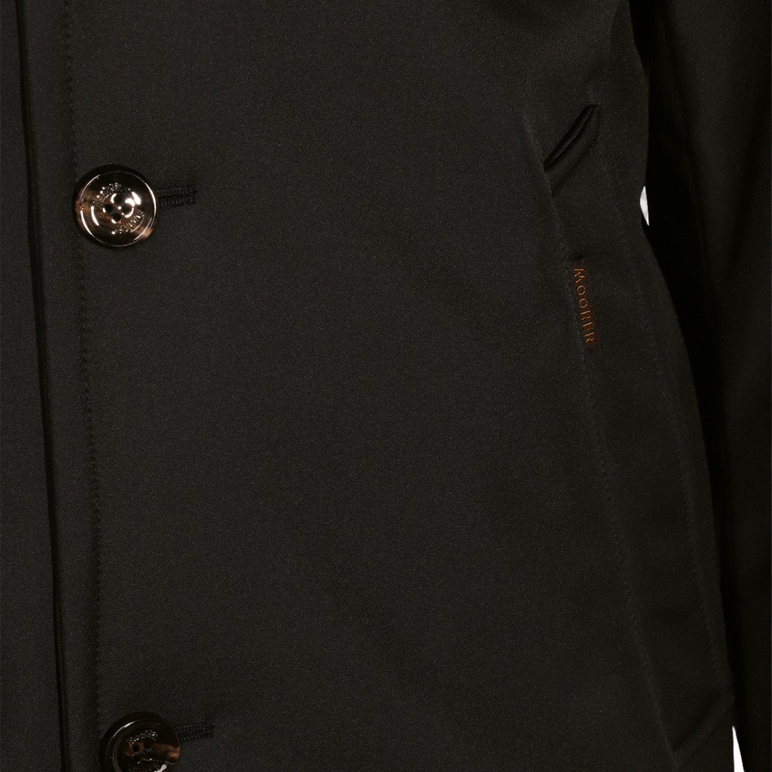 Moorer Tailored Black Coat With High Collar