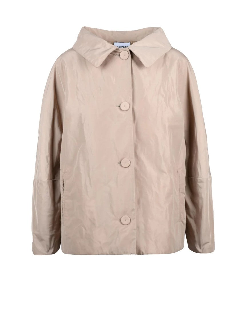 Aspesi Boxy Cropped Bum Bum Jacket With Practical Pockets And Smooth Finish