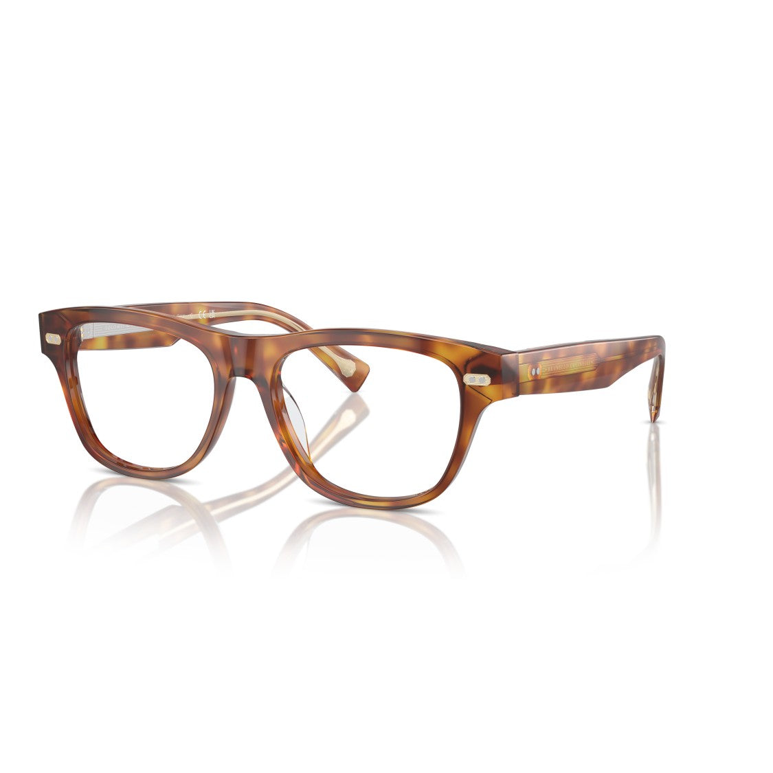 Brunello Cucinelli 0Bc3005 Rectangular Tortoiseshell Eyeglasses With Metallic Accents
