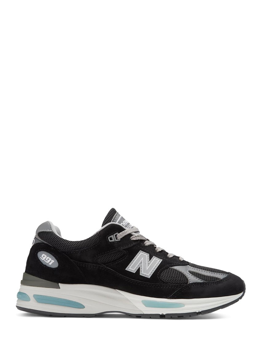 New Balance Black And Grey Suede-Mesh Sneakers With Cushioned Sole