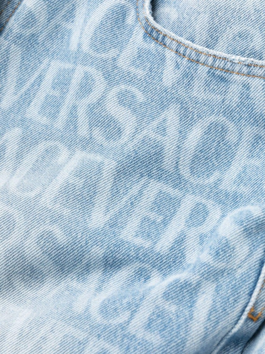 Versace Logo-Print Jeans With Classic Five-Pocket Design