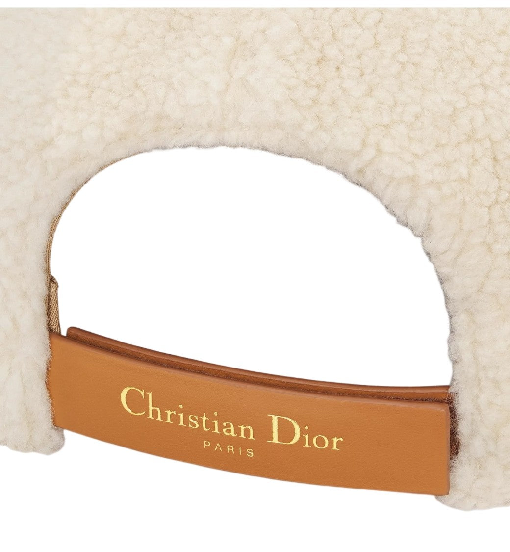 Christian Dior Cream Soft Textured Cap Brown Brim