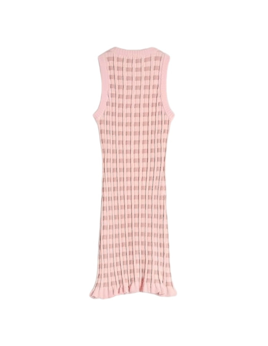 Maison Kitsuné Ribbed Knit Midi Dress