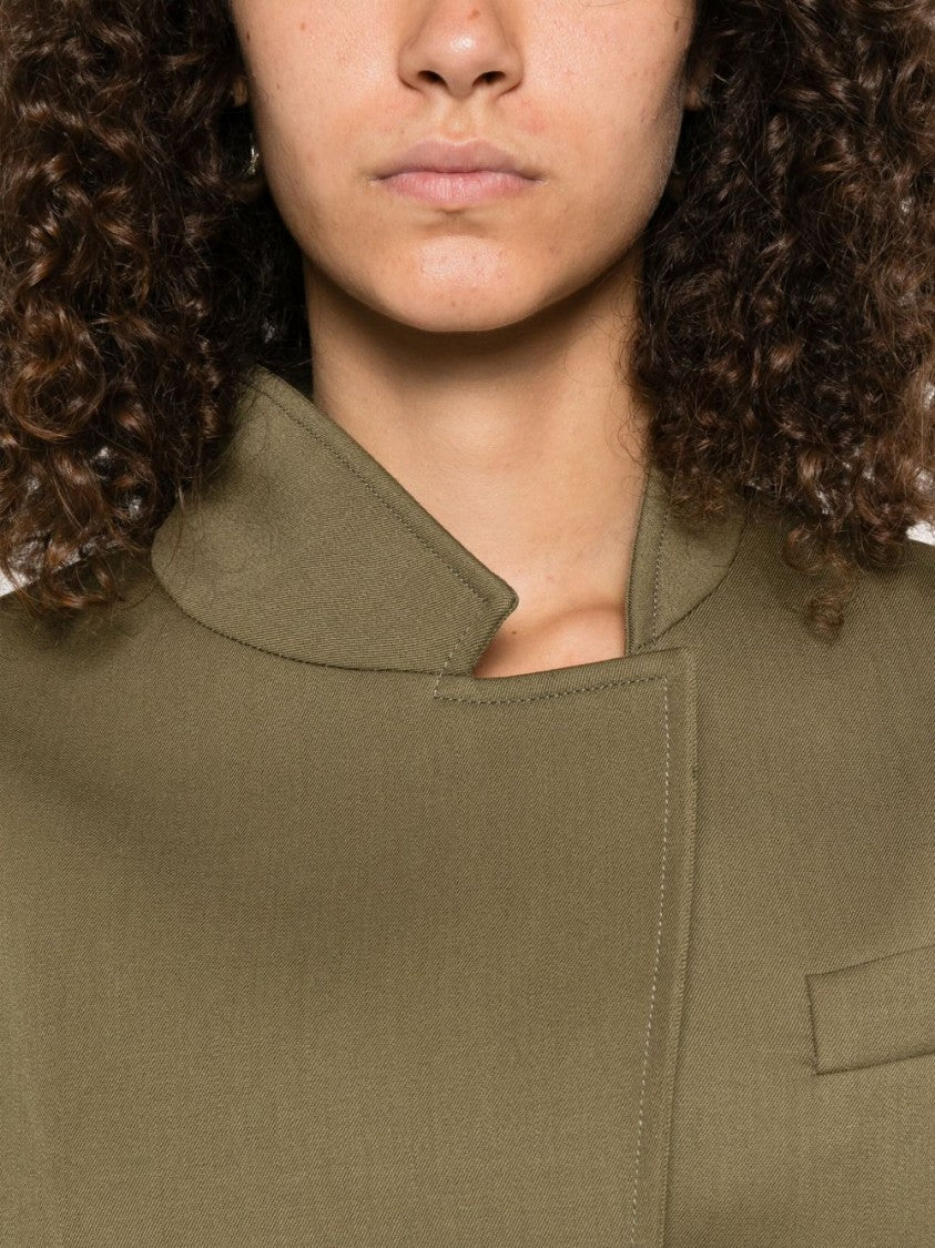 The Attico Asymmetrical Closure Structured Jacket With Padded Shoulders