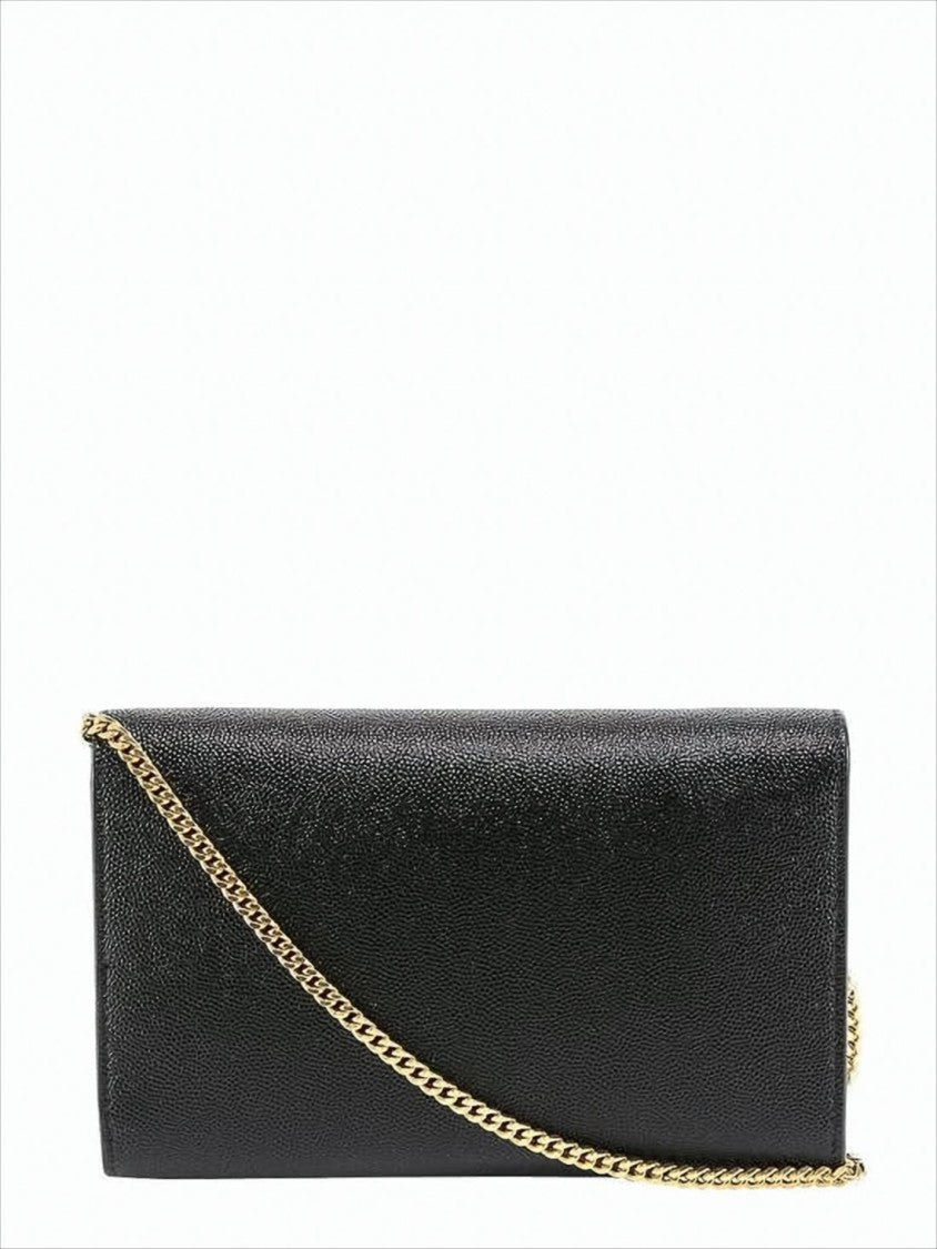 Saint Laurent Structured Calf Leather Shoulder Bag