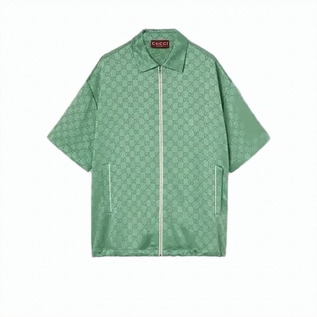 Gucci Short-Sleeved Monogram Shirt With Zipper Closure