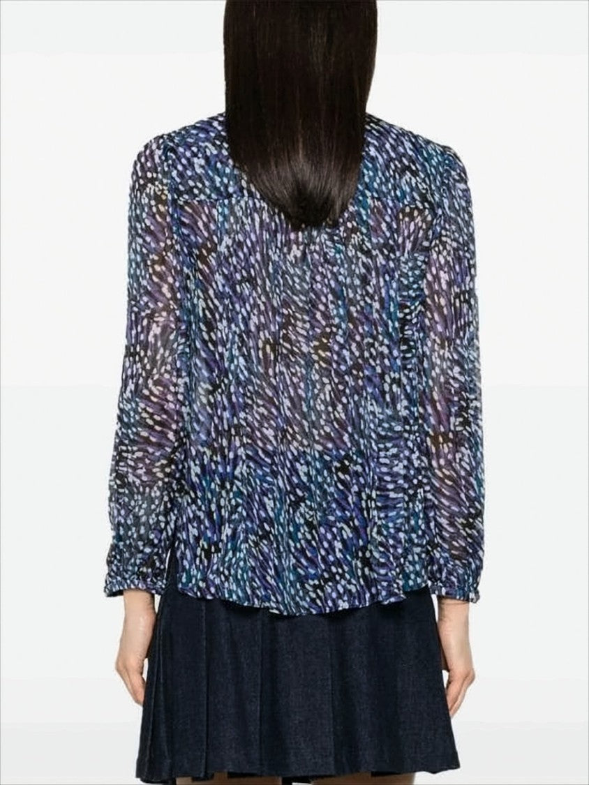Isabel Marant Abstract Pattern Semi-Sheer Blouse With Keyhole Detail