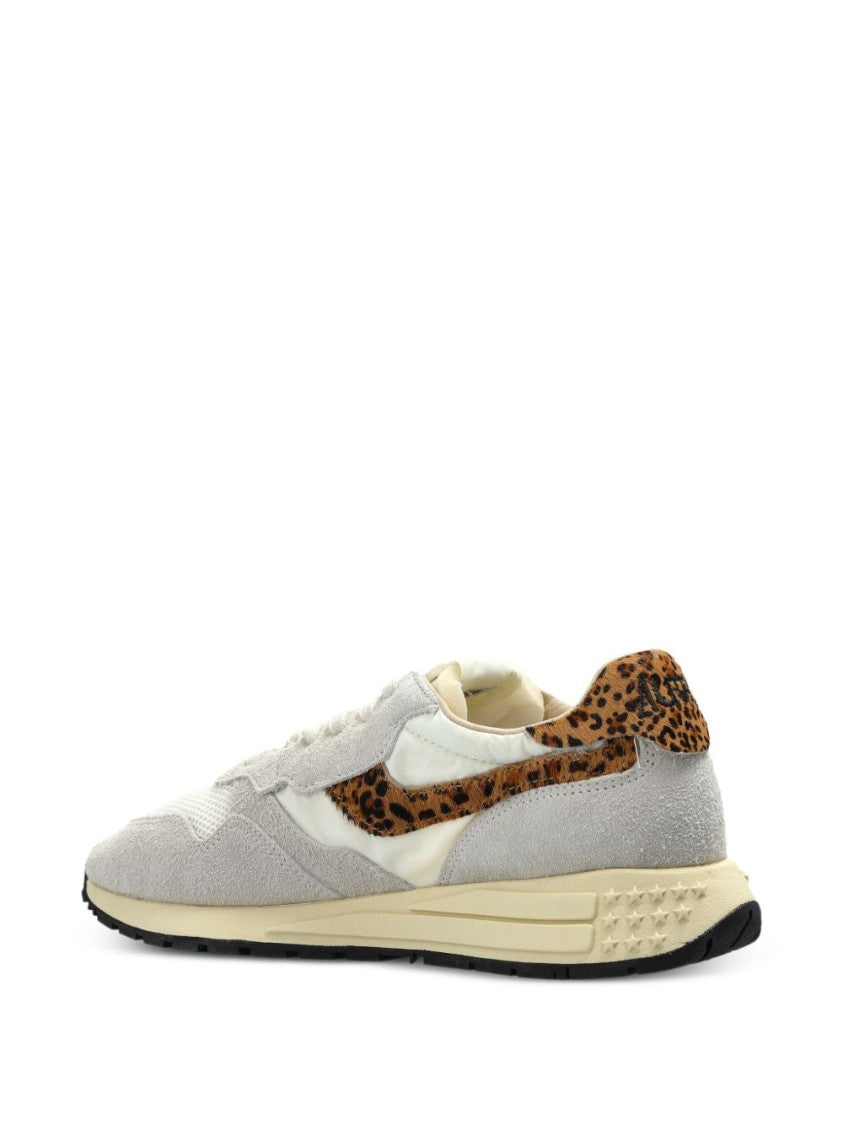 Autry Off-White Leopard Print Panel Sneakers