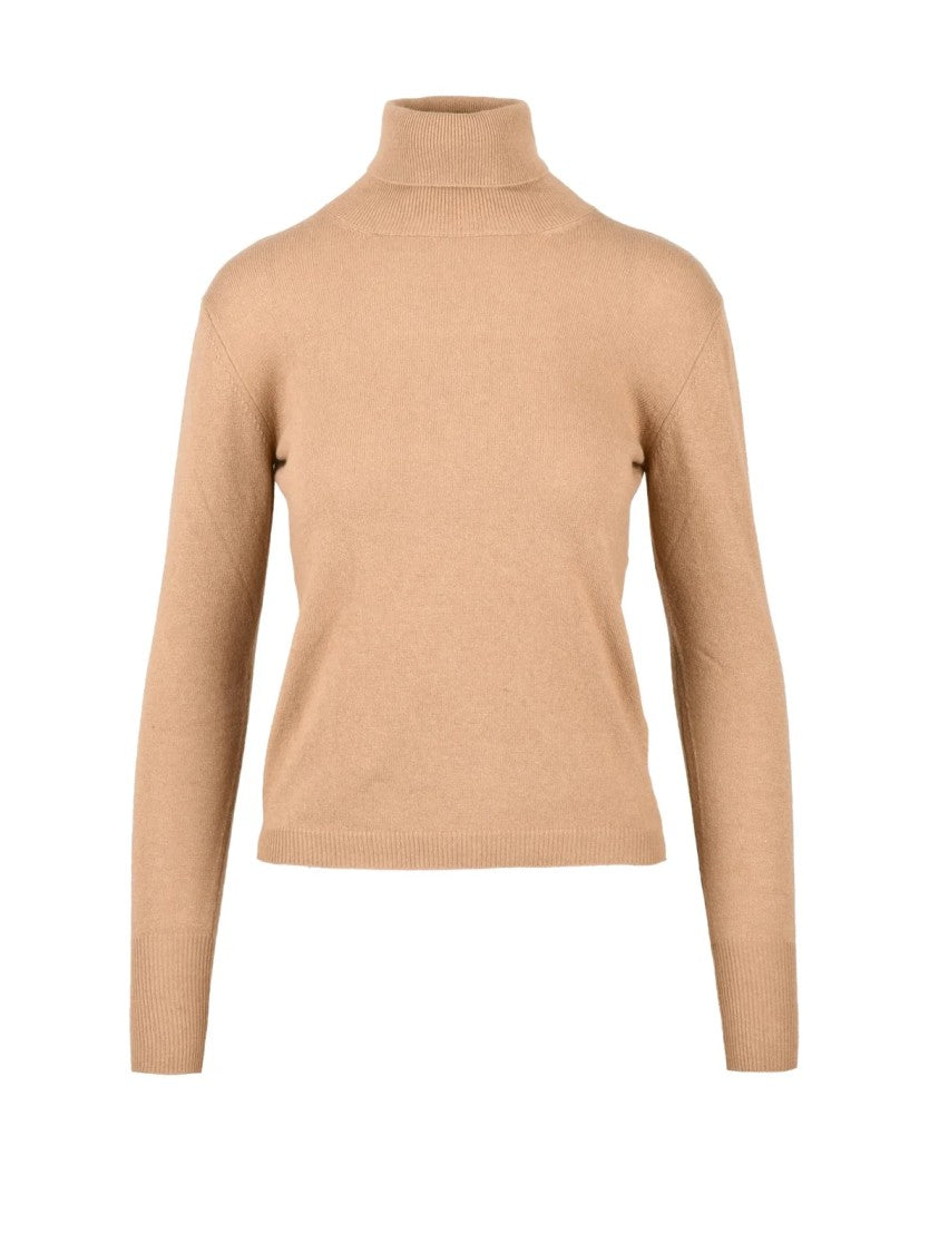 C Oeur Beige Turtleneck Wool-Blend Sweater