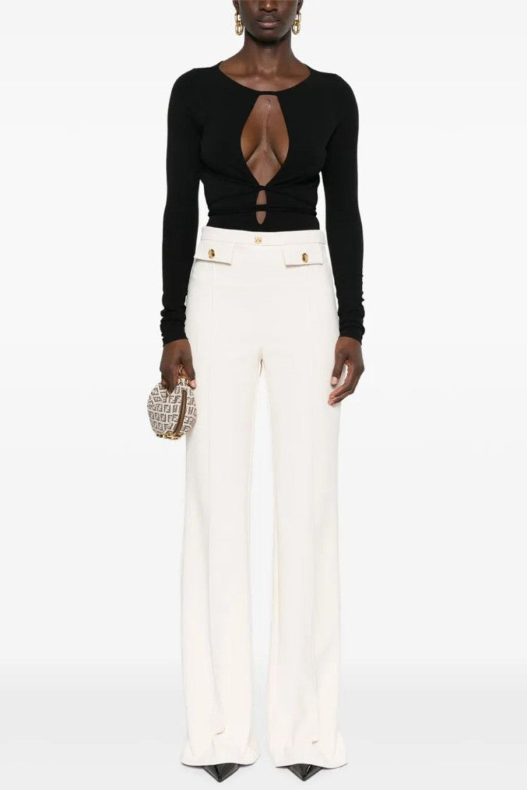 Elisabetta Franchi Flared Trousers With High Waist