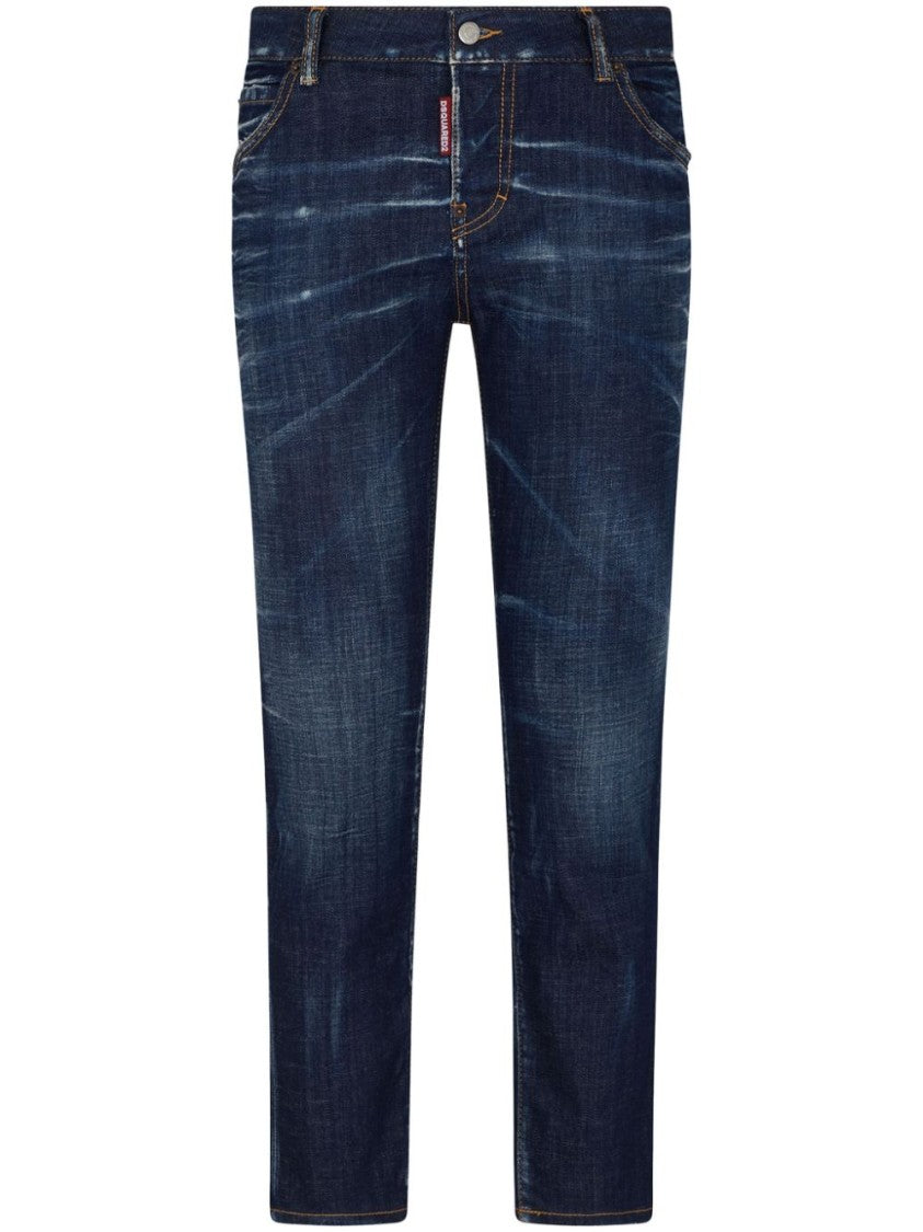 Dsquared2 Slim Fit Whiskering Effect Jeans