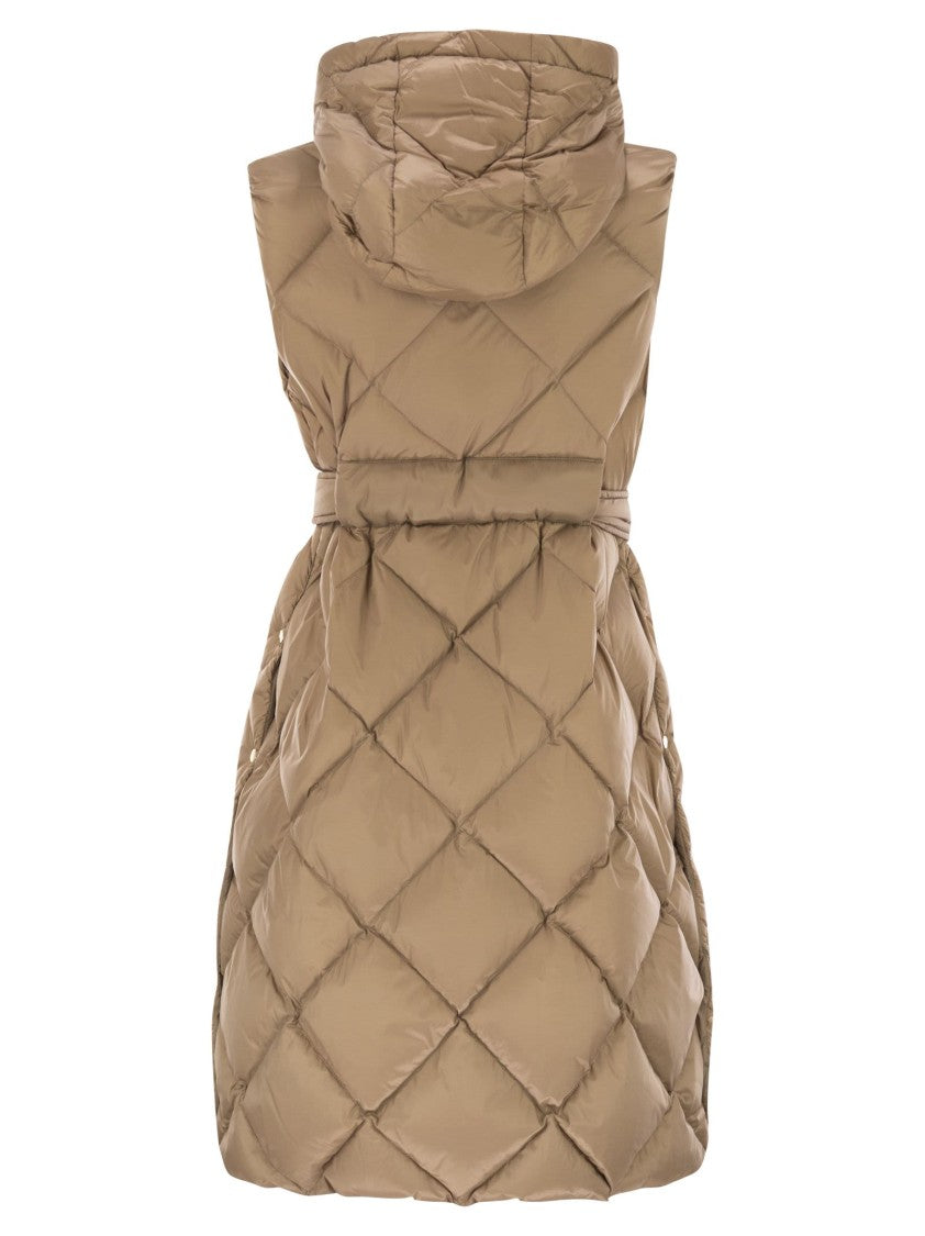 Max Mara Tregil - Midi Padded Waistcoat In Water-Repellent Canvas