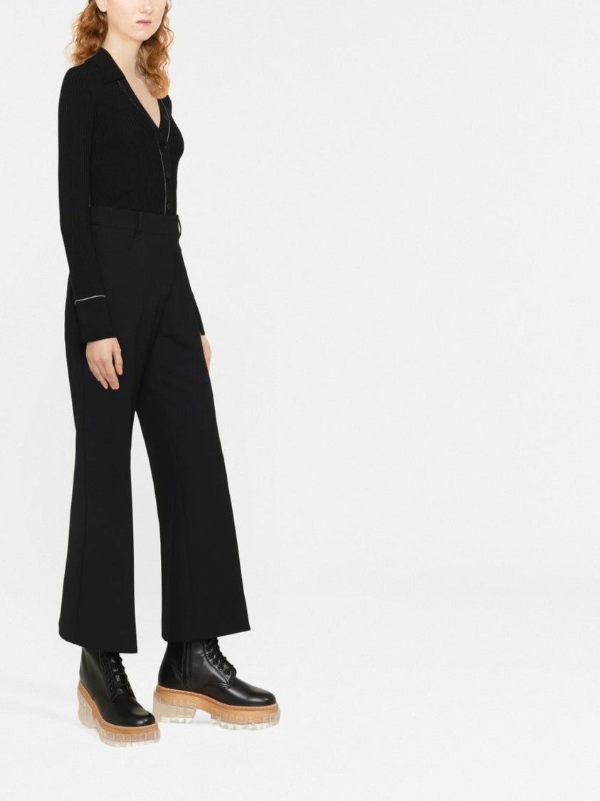 Stella Mccartney Black Trousers Tailored Wide-Leg Fabric Pants