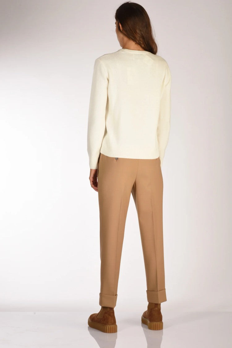 Mc2 Saint Barth Off-White Sweater With Playful Embroidery