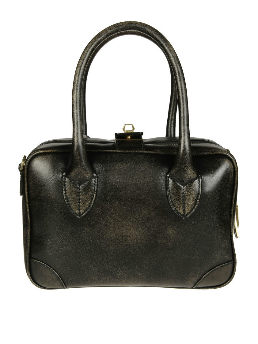 Golden Goose Structured Black Leather Shoulder Bag