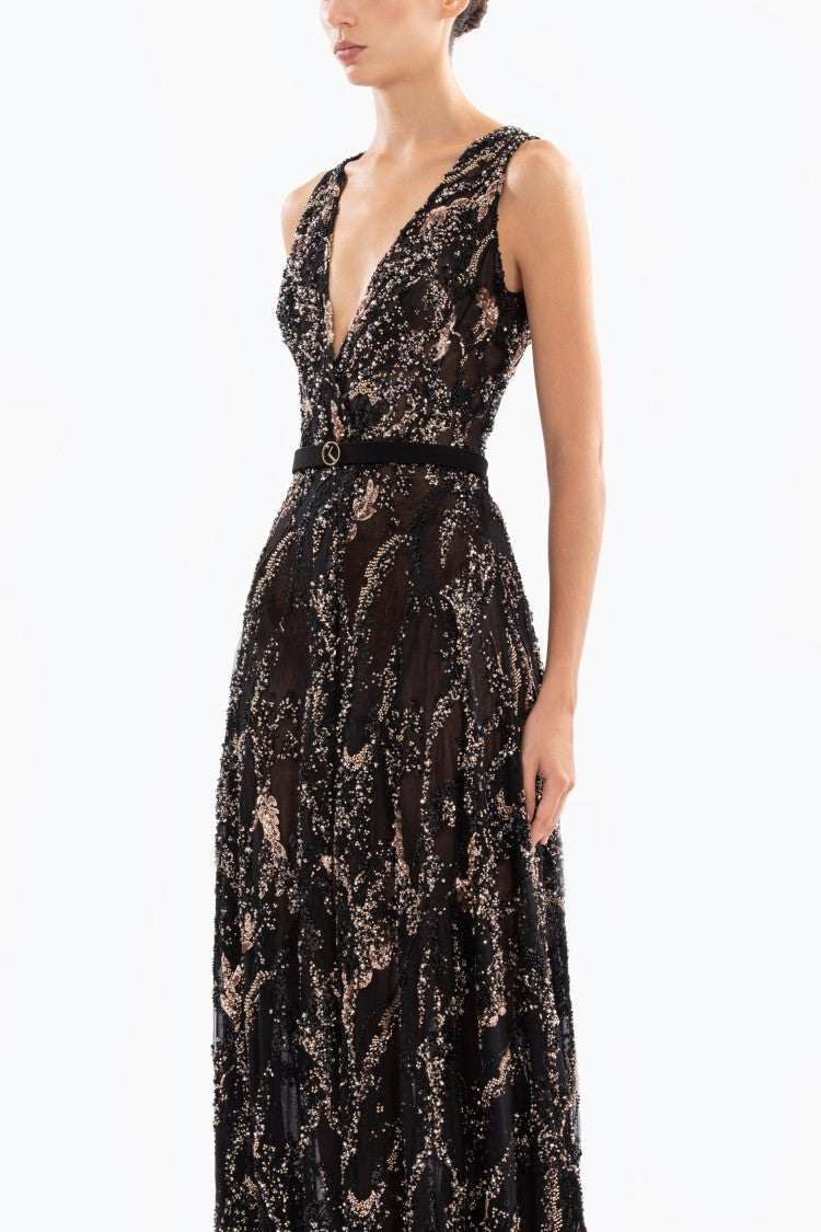 Saiid Kobeisy Embroidered Long Dress