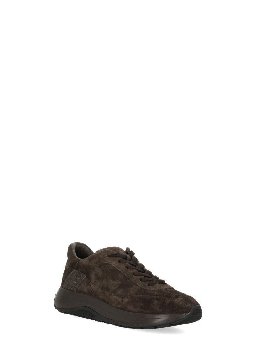 Hogan Brown Suede Low-Top Sneakers