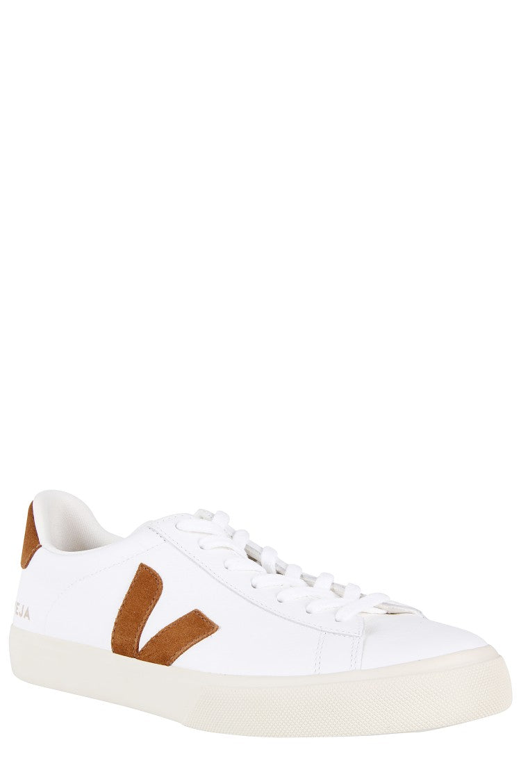 Veja White Cognac Campo Leather Inserts Leather Sneakers