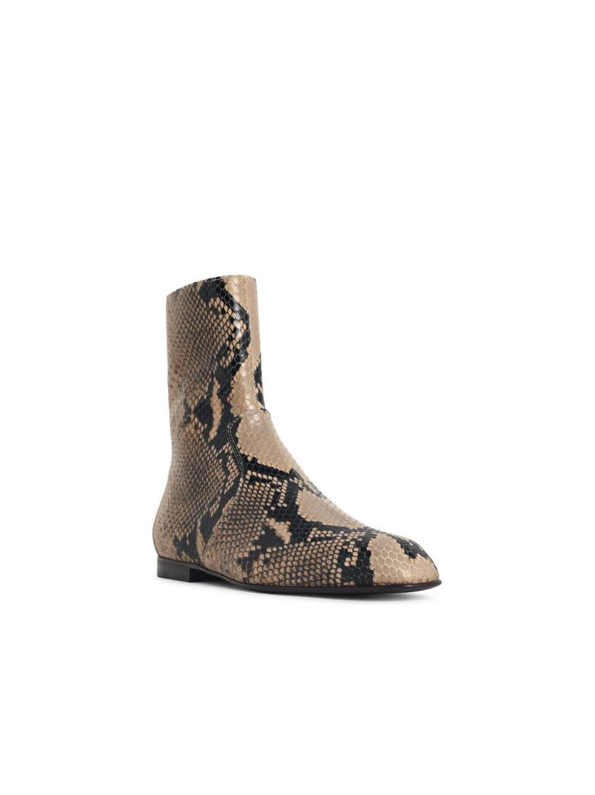 Khaite 'Colt' Snake Leather Ankle Boots