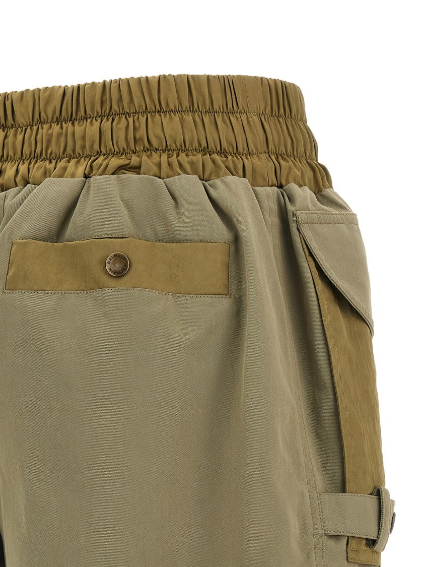 Balmain Flared High-Waisted Cargo Shorts With Drawstring Waistband